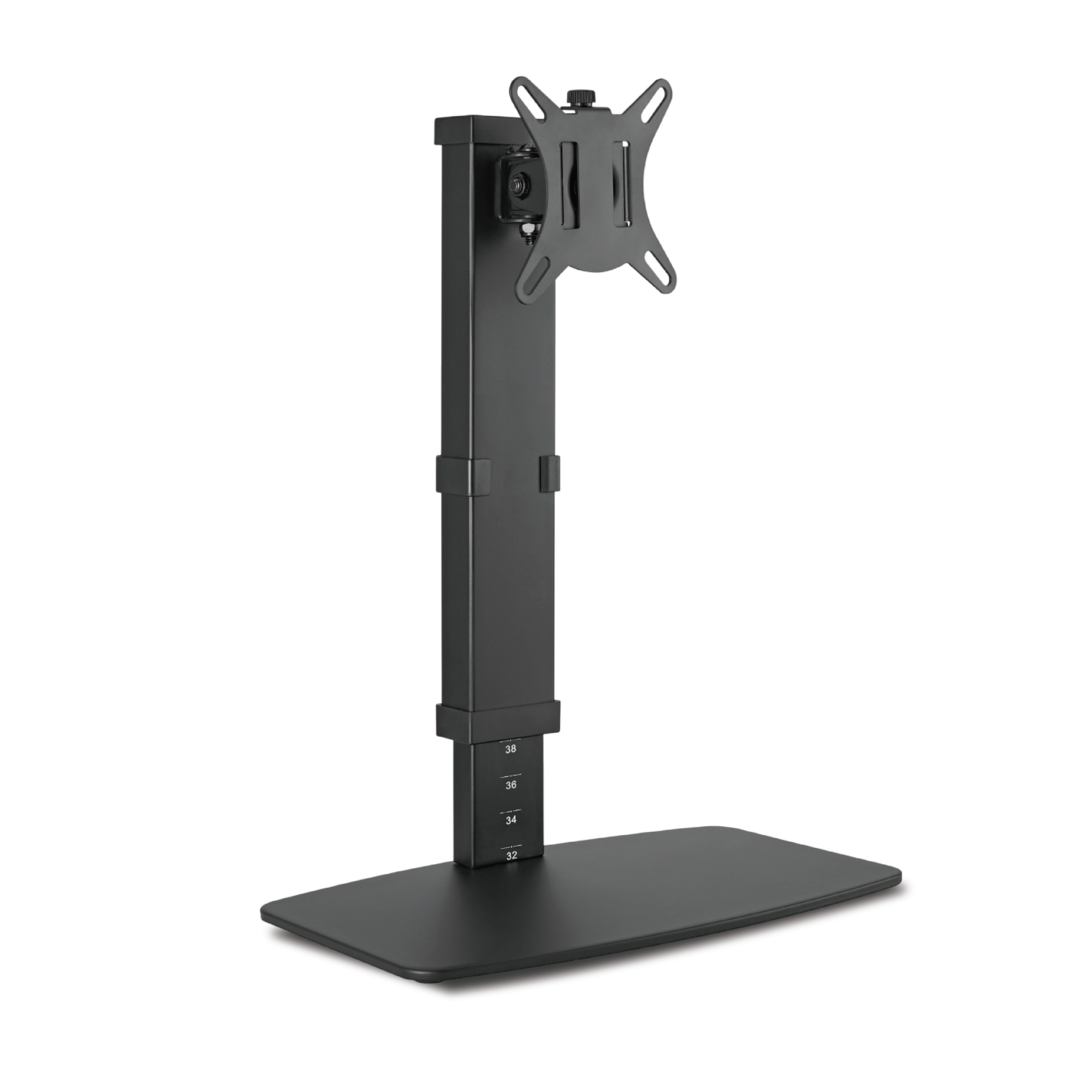 White Mulberry | 10 Height Adjustable Monitor Stand | 8Kg Weight Capacity | Metal Black Monitor Stand - Single Screen